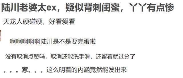 这都可以(澳门四肖八码期期准中特)陆川太太胡蝶点赞内涵佟丽娅视频，引发网友热议  第12张